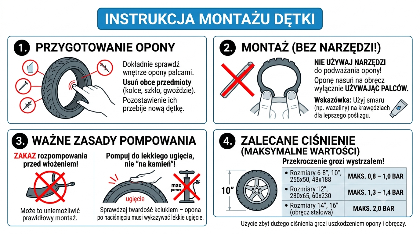 montaz dętki w wozku dzieciecym