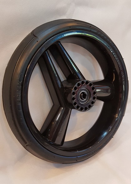 Kółko do wózka 60x230 (285mm) ŻELOWE model Tesla, CZARNE, do wózków Junama