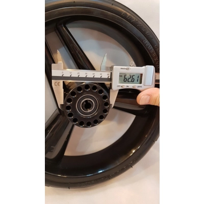 Kółko do wózka 60x230 (285mm) ŻELOWE model Tesla, CZARNE, do wózków Junama