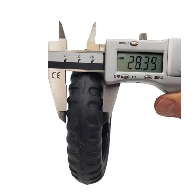 Kółko 14cm do wózka na zakupy, na oś 8mm, piankowe, CZARNE