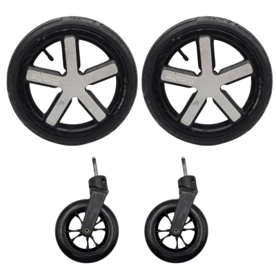 Baby Design 295x52-229 i 210x35 zestaw naprawczy kółek w wózku - zamienniki czarne