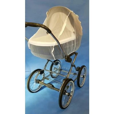 Moskitiera DUŻA do wózka BIAŁA, siatka na komary,