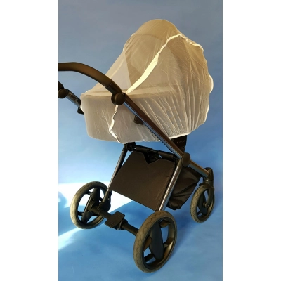 Moskitiera DUŻA do wózka BIAŁA, siatka na komary,