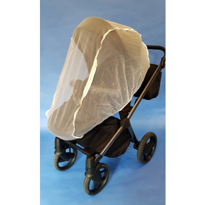 Moskitiera DUŻA do wózka BIAŁA, siatka na komary,