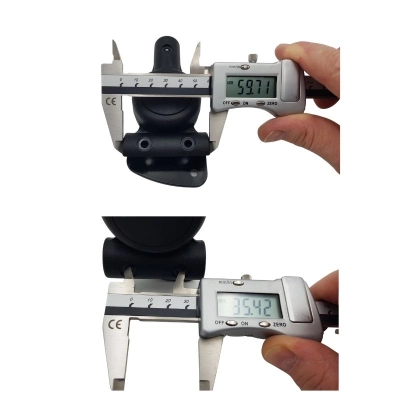 Regulacja CZARNA, mocowanie budki w spacerówce JUNAMA, duży guzik, komplet (2szt),