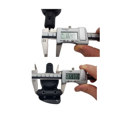 Regulacja CZARNA, mocowanie budki w spacerówce JUNAMA, duży guzik, komplet (2szt),