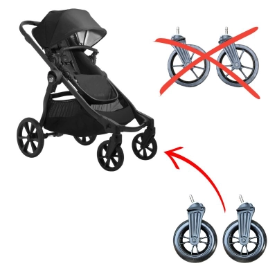 Wymiana kółek na nowe w wózku Baby Jogger City Premier- montaż polskich kółek w widełkach klienta - 2szt