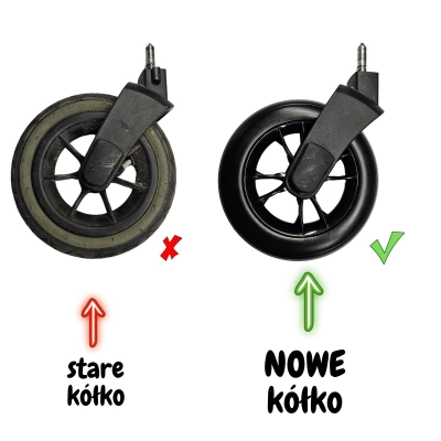 Naprawa (wymiana) kółek 8x1.5 w wózku - na kółka żelowe, zamienniki - 2szt z wysyłkami