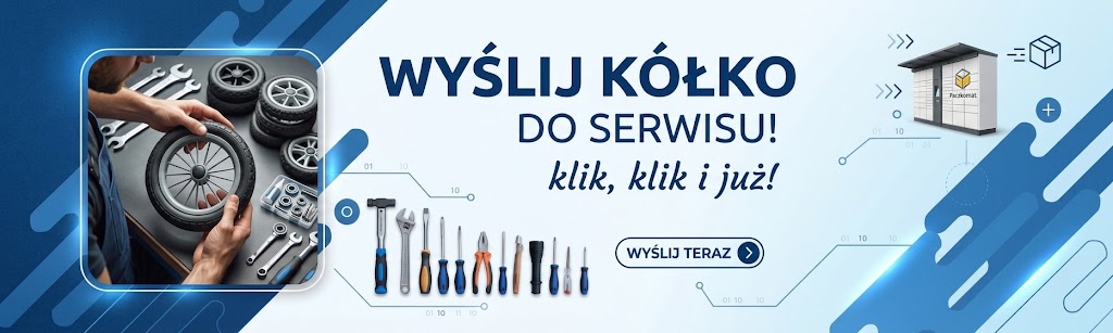 Wyślij kółko do naprawy do serwisu wózków