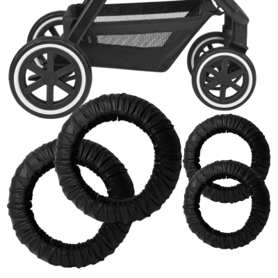 Pokrowce na koła ABC Design Avus Air 8+10 cali – Komplet (4 szt.) – Czarny na rzep | osłonki, pokrowce