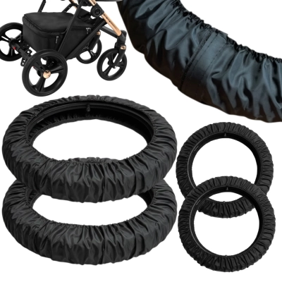 Osłonki na koła Camarelo 10 i 12 cali (10'' 12'') – Czarne na rzep (4 szt.) | osłonki, pokrowce