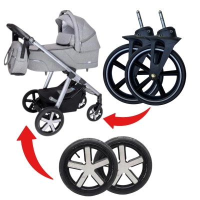 USŁUGA | Kompleksowa wymiana kół i tylnych opon z dętkami | Wózek BABY DESIGN | Serwis wysyłkowy