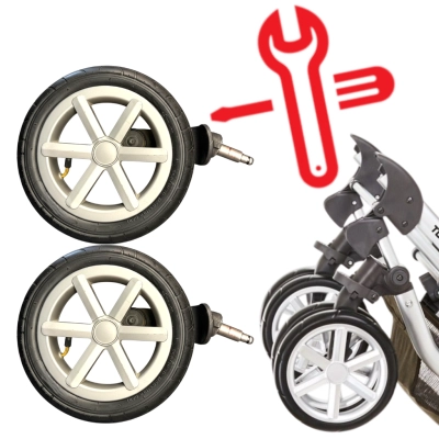 Naprawa kółek tylnych 285x55-224 w wózku Espiro - montaż zamienników: opon i dętek PW - 2szt | usługa wysyłkowa