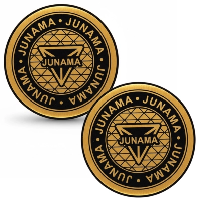 Naklejki na FOTELIK COSMO od Junama, emblematy MIEDZIANE 55mm - kpl 2 sztuki