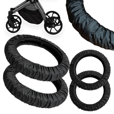 Osłonki na koła Tutis Mio (10 i 12 cali) 10'' 12'' + Woreczek | Czarne na rzep | osłonki, pokrowce