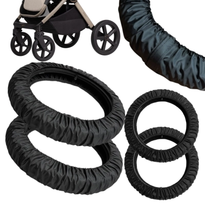 Osłonki na koła Venicci (10 i 12 cali) 10'' 12'' + Woreczek | Czarne na rzep | osłonki, pokrowce