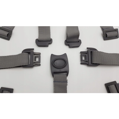 Szelki SZARE do spacerówki Tako, pasy do wózka, szelki JUNAMA