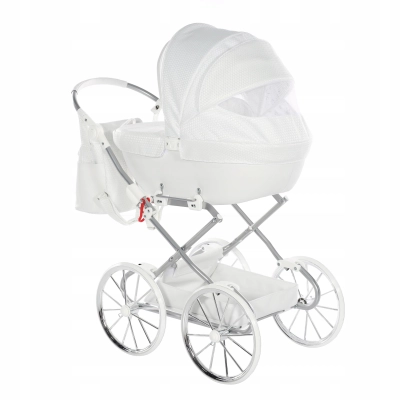 Wózek dla lalek Tako DOLCE mini 06 WHITE SILVER