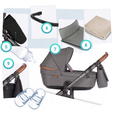 Wózek 3w1 Roan Bloom TRUFFLE + fotelik 0-13kg