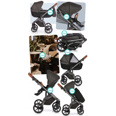 Wózek 3w1 Roan Bloom TRUFFLE + fotelik 0-13kg