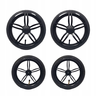 Kółka do wózka JUNAMA, Tako, czarne IRYS, komplet