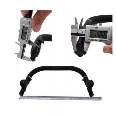 Rączka do wózka JUNAMA Diamond, czarna + srebro,