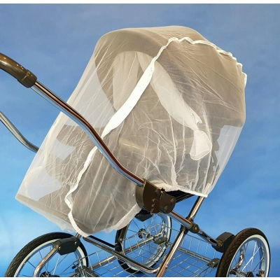 Moskitiera DUŻA do wózka JUNAMA, siatka biała,