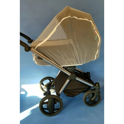 Moskitiera DUŻA do wózka JUNAMA, siatka biała,