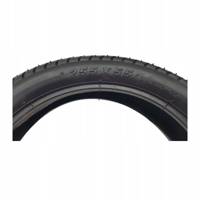 Opona i dętka Gięty Wentyl do rowerka 3-kołowego 255x55