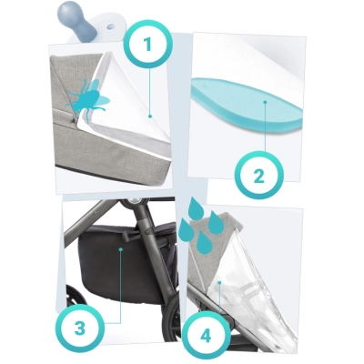 WÓZEK 3W1 ROAN COSS 01 TITANIUM I + FOTELIK