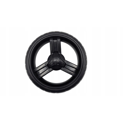 Kółko 13cm do spacerówki, wózka spacerowego, na zakupy, oś 6mm, czarne, S1