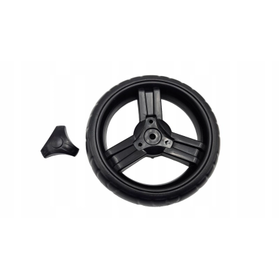 Kółko 13cm do spacerówki, wózka spacerowego, na zakupy, oś 6mm, czarne, S1
