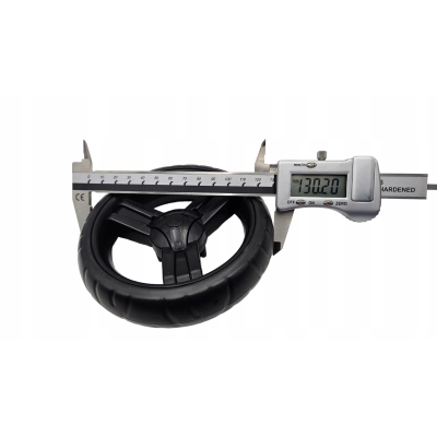 Kółko 13cm do spacerówki, wózka spacerowego, na zakupy, oś 6mm, czarne, S1