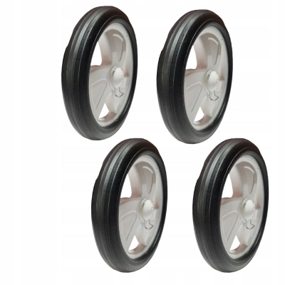 Kółka do wózka lalkowego TAKO. BIAŁE 16,5cm (165mm), na oś 8mm - 4szt