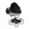 Wózek dla lalek Junama Hand Craft Glitter 03 czarny, duże kółka (3-8 lat)