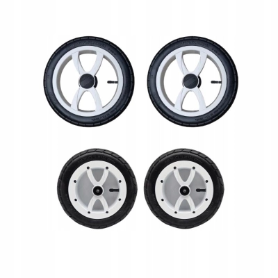 Komplet kół do wózka 12+10 cali białe, Adamex, CoToBaby Latina, RIKO