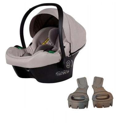 Junama Cosmo iSize - fotelik samochodowy 0+ (0-13kg) + adaptery | BEŻOWY