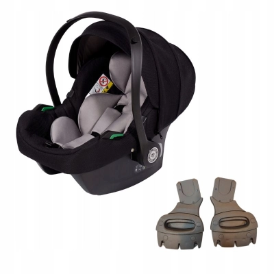 Junama Cosmo iSize - fotelik samochodowy 0+ (0-13kg) + adaptery | CZARNY