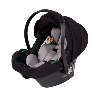 Junama Cosmo iSize - fotelik samochodowy 0+ (0-13kg) + adaptery | CZARNY