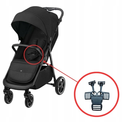 Klamra do szelek wózka spacerowego 5 punktowa z karabińczykami, zapięcie