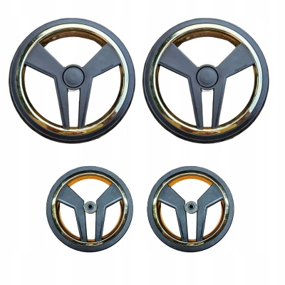 Kółka do wózka JUNAMA DIAMOND, żelowe, ZŁOTE, opona DIAMOND