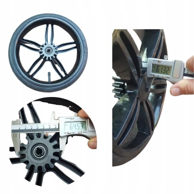 Kółka pompowane do wózka, czarne IRYS, komplet kół tylnych 60x230 - 2szt