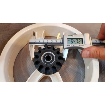 Kółko do wózka pompowane 280x65-203, felga H220 biała, na łożyskach, tylne