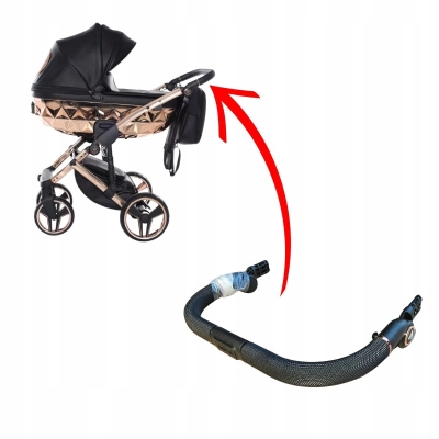 Rączka do wózka JUNAMA Diamond z regulacją, różowe złoto.