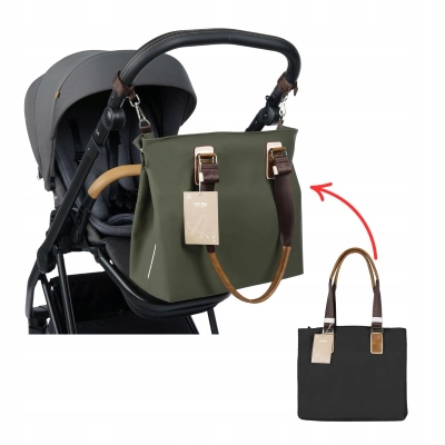 Oryginalna torba do wózka Roan Ivi Bloom Coss Bass Soft, CZARNA