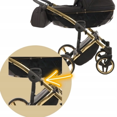 Zawias CHROMOWANY do wózka Tako Junama wąski do spłaszczonych stelaży