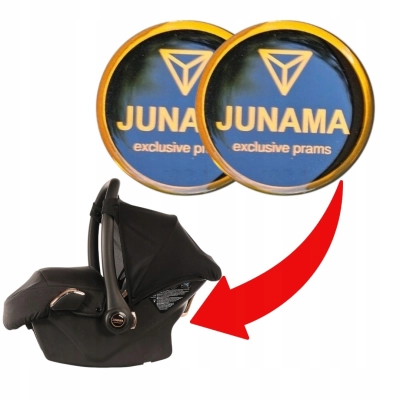 Naklejki na FOTELIK JUNAMA, emblematy MIEDZIANE śr.4cm - kpl 2 sztuki