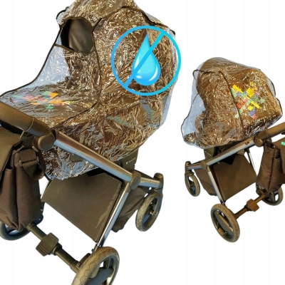 Folia ochronna na wózek - uniwersalna, przeciwdeszczowa, pełne przykrycie