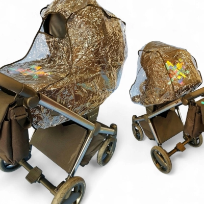 Folia ochronna na wózek - uniwersalna, przeciwdeszczowa, pełne przykrycie