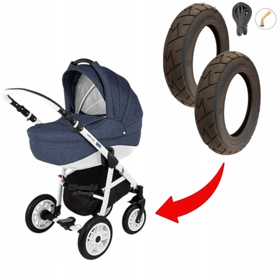 2x OPONA i dętka CZESKIE do wózka Adame-x Pajero 10x1.75x2 (47-152)